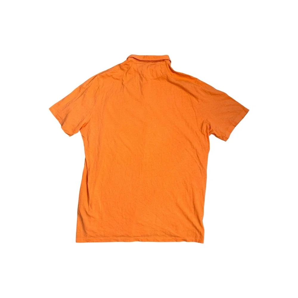 Polo Ralph Lauren Classic Fit Cotton Linen Blend Polo Shirt Pocket Orange Men XL